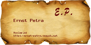 Ernst Petra névjegykártya